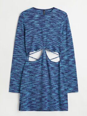 🪩 2/20 H&M Blue Marl Cutout Dress Large